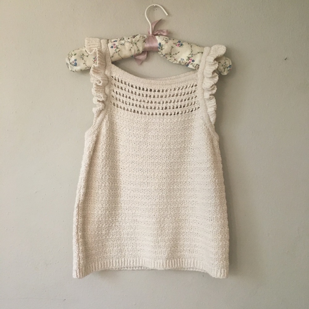 NWT Madewell knit tank w ruffle sleeve details